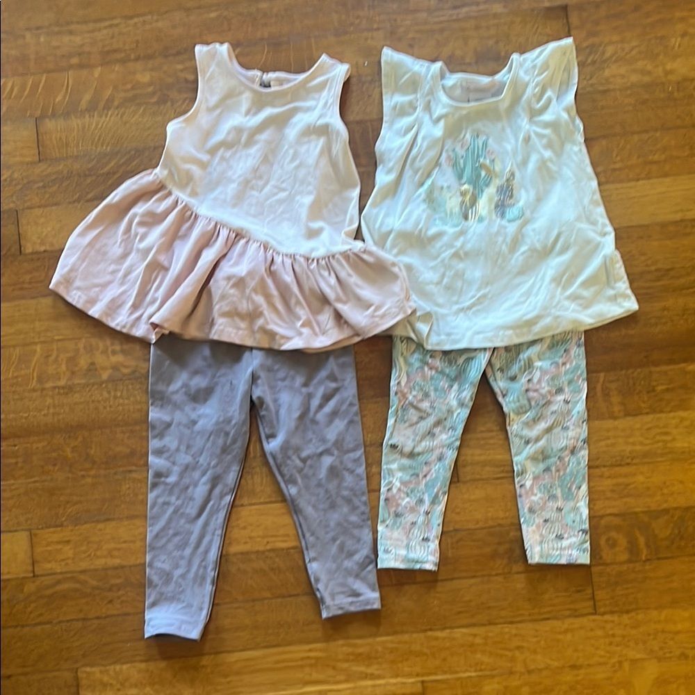 Girls' Sleeveless Tops and Leggings Set